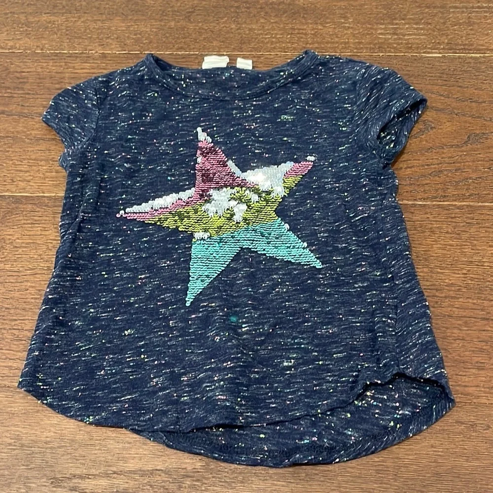 Gap Girls Short Sleeve Flip Sequins T-Shirt Size Small 6/7